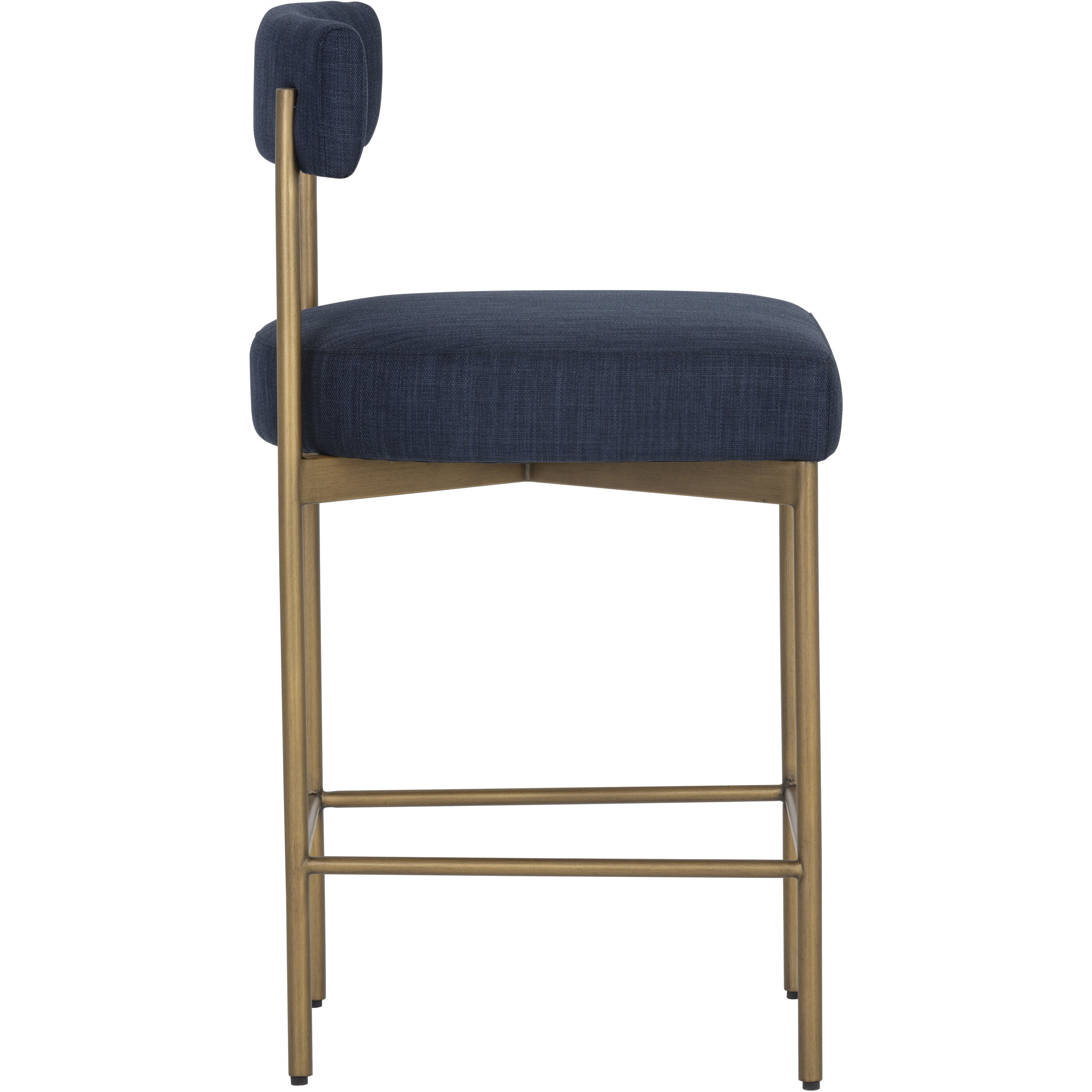 Seneca 36.5 inch Antique Brass / Arena Navy Counter Stool
